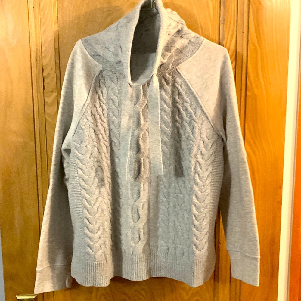Lou & Grey Light Gray Cowl Neck Sweater